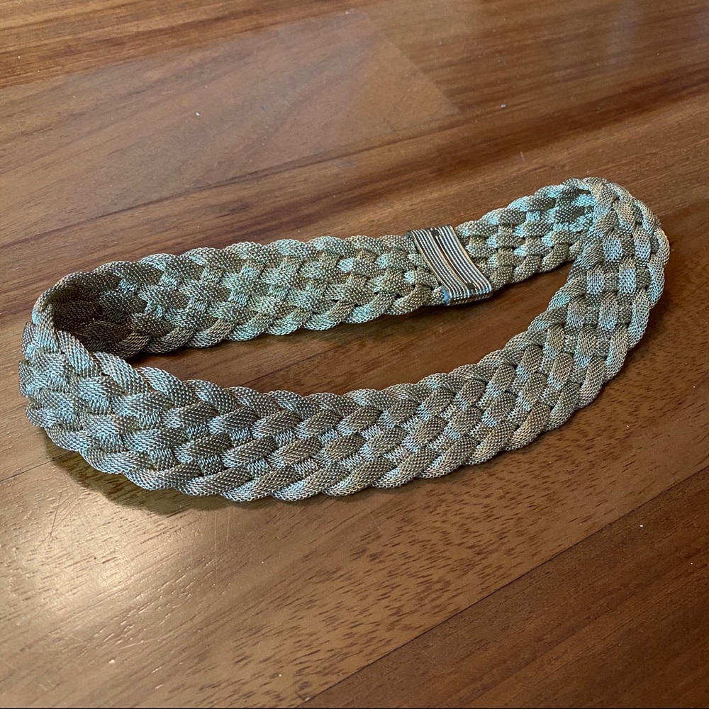 Gold plated woven necklace